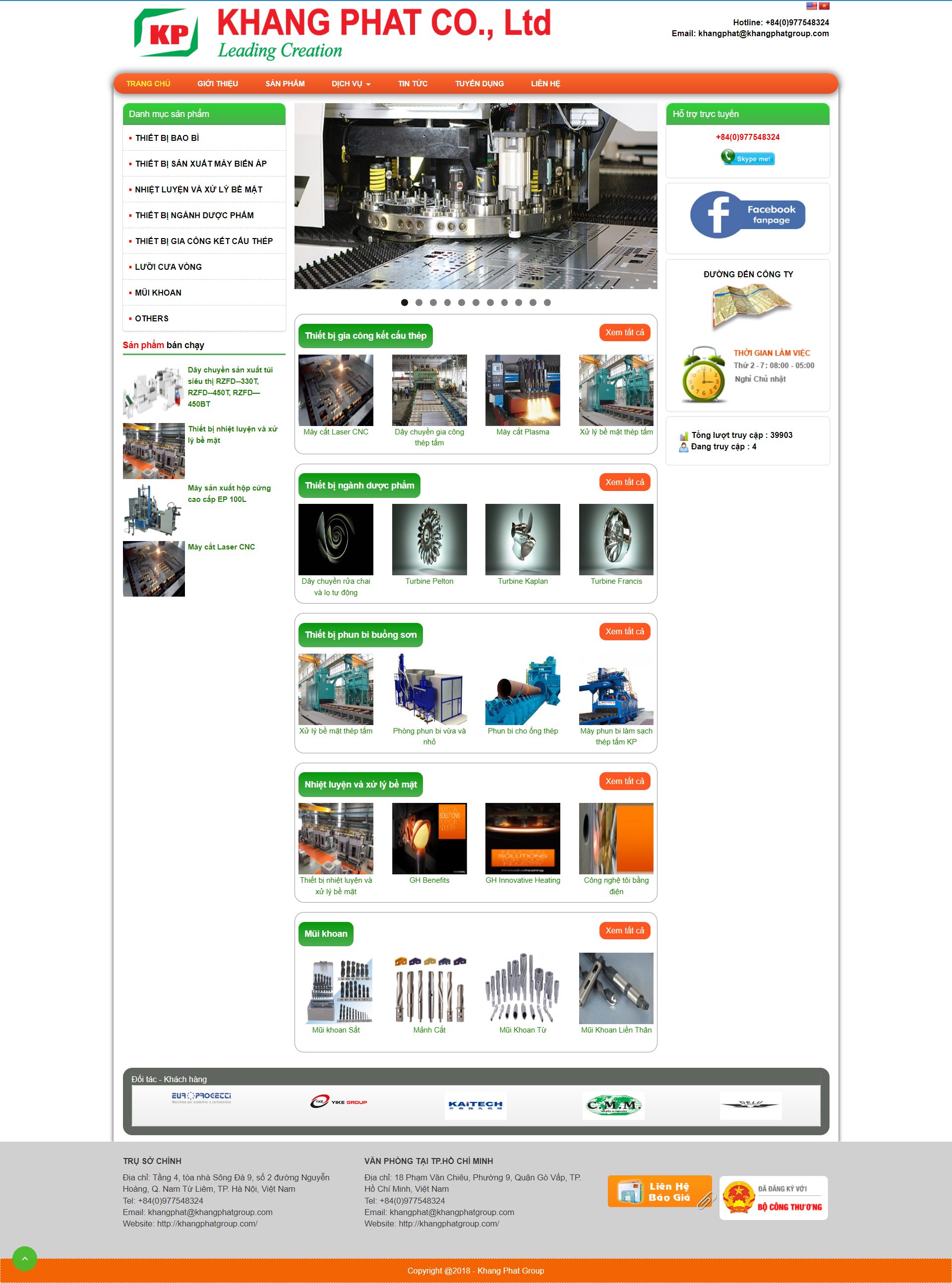 Mẫu website bán máy móc thiết bị công nghiệp